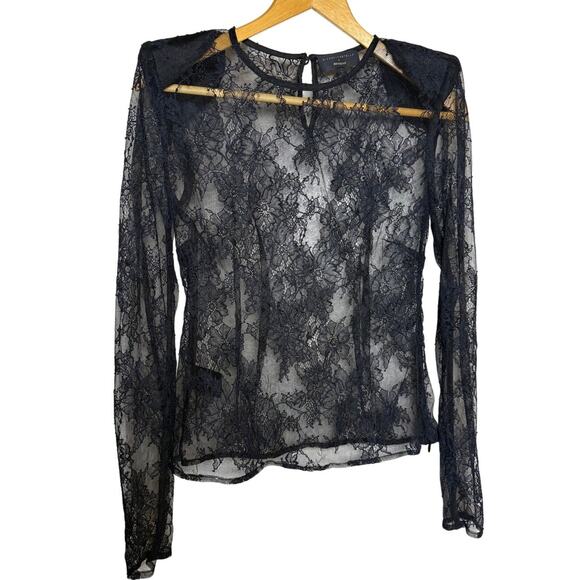 Michael Costello x Revolve Black Lace Top Sz. S - Picture 3 of 7
